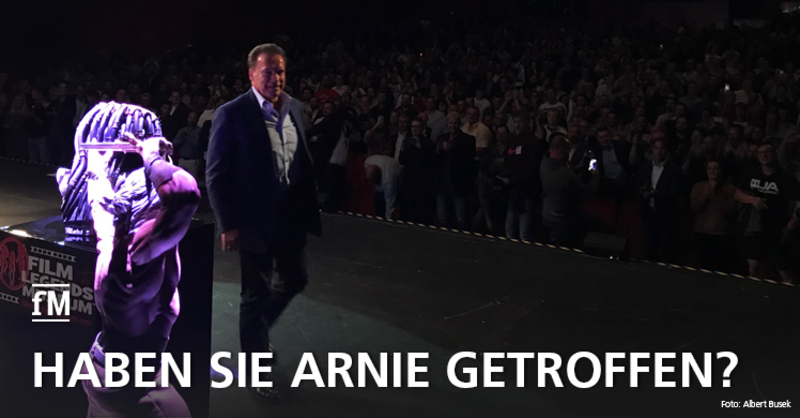 Arnold 'Arnie' Schwarzenegger aka Terminator in Berlin auf der Bühne des Theaters am Potsdamer Platz.