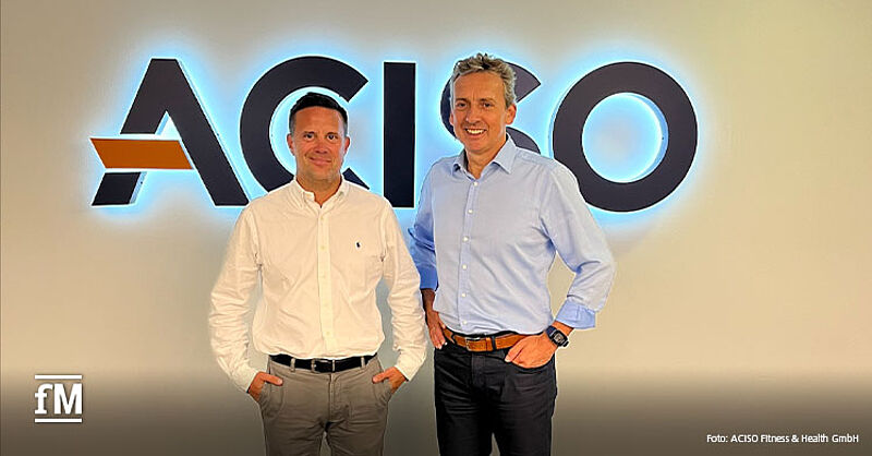 ACISO Fitness & Health GmbH announces its participation in the physiotherapy specialist, BGM and BGF: ACISO CEO Thomas Nemmaier (right) and FITCOMPANY founder and CEO Dirk Rupprecht are pleased about this.