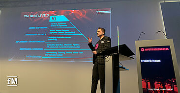 Frederik Neust sprach auf dem Aufstiegskongress zum Thema Künstliche Intelligenz (KI) in der Fitnessbranche
