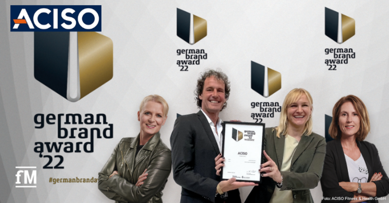 ACISO Fitness & Health GmbH from Munich receives a German Brand Award 2022 (from left): Ulrike Schönfelder, Henning Vetter, Claudia Michel and Stella Schinnerl.