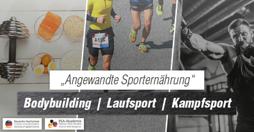 „Angewandte Sporternährung“ – sportartspezifische Besonderheiten und Herausforderungen für Bodybuilder, Marathonläufer und Kampfsportler.