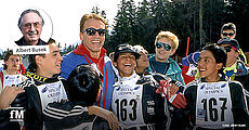 Arnold Schwarzenegger 1993 bei den Special Olympics World Winter Games in Schladming, Österreich