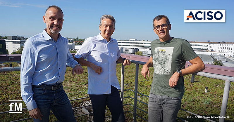 ACISO auf der FitnessConnected: Uwe Schoch, Thomas Nemmaier und Ralph Scholz (v.l.n.r.) tauschten sich in München über gemeinsame Projekte aus.
