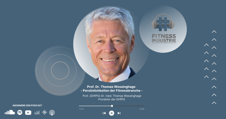 Podcast 'Hashtag Fitnessindustrie' Folge 57 mit Gesundheits- und Branchenexperte Prof. Dr. Thomas Wessinghage.