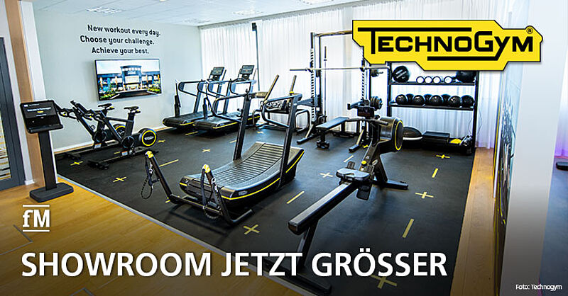 Technogym erweitert Showroom in Neu-Isenburg.