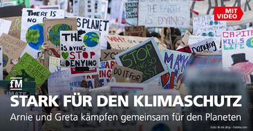 Stark für den Klimaschutz: Arnie und Greta kämpfen gemeinsam für den Planeten