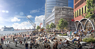 Blick in die Zukunft: So soll das Quartier Westfield Hamburg-Überseequartier einmal aussehen.