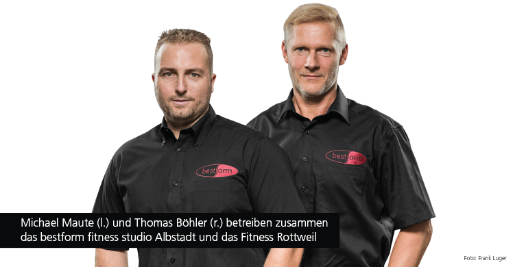 Haben mitten in der Corona-Krise ihre Fitnessstudios zertifizieren lassen: Michael Maute (links) und Thomas Böhler. Sie betreiben zusammen das bestform fitness studio Albstadt und das Fitness Rottweil.