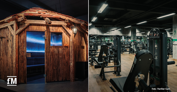Sauna und Trainingsfläche des Panther Gym in Augsburg
