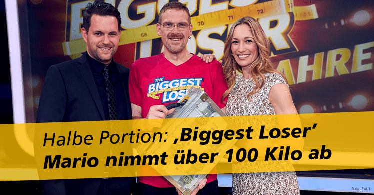Mario gewinnt die Jubiläums-Staffel der Sat.1 Abspeck-Show 'The Biggest Loser'.