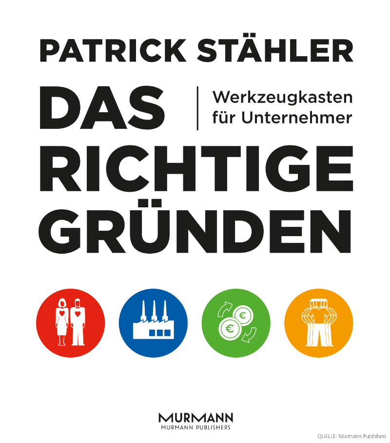 Murmann Verlag veröffentlicht vierte Auflage des Buchs 'Das Richtige gründen Werkzeugkasten für Unternehmer' von Patrick Stähler.