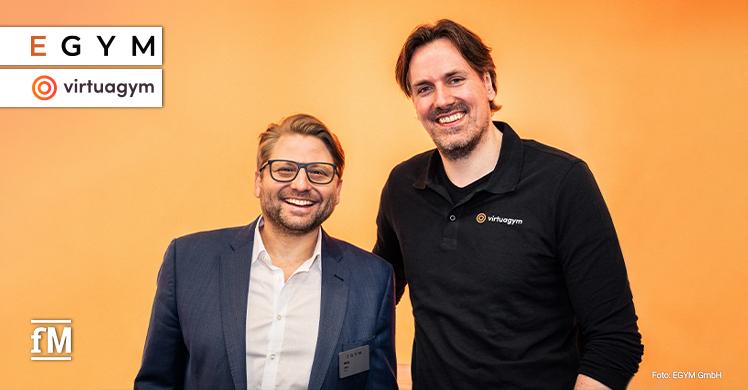 EGYM CEO Philipp Roesch-Schlanderer (links) und Hugo Braam, CEO und Mitbegründer von Virtuagym 