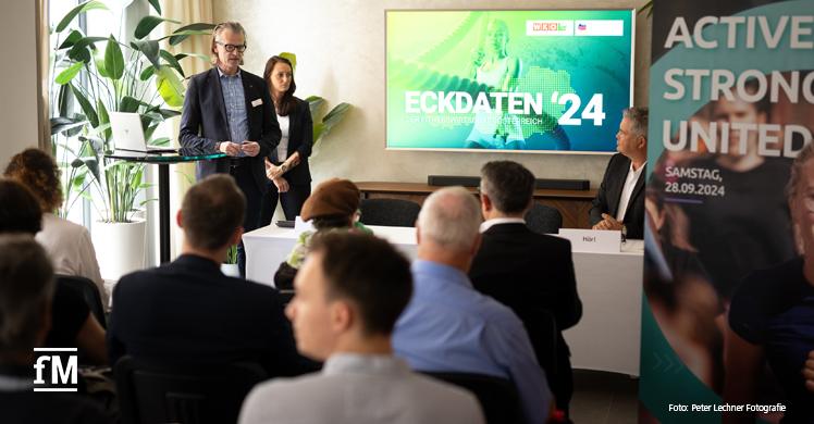 Impressionen Eckdaten-Präsentation in Wien: Ralf Capelan und Prof. Dr. Sarah Kobel (beide DHfPG) präsentierten gemeinsam die Studienergebnisse