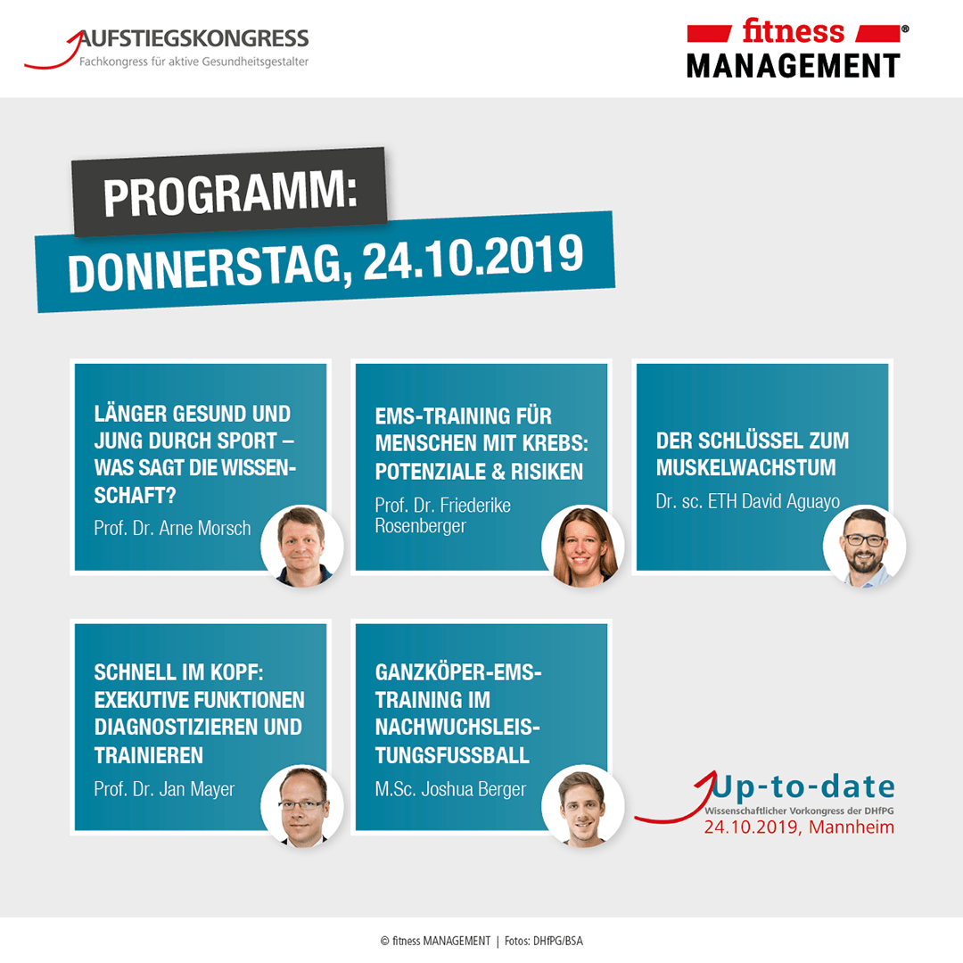 Programm am 24. Oktober 2019 auf dem Wissenschaftlichen Vorkongress der DHfPG in Mannheim.