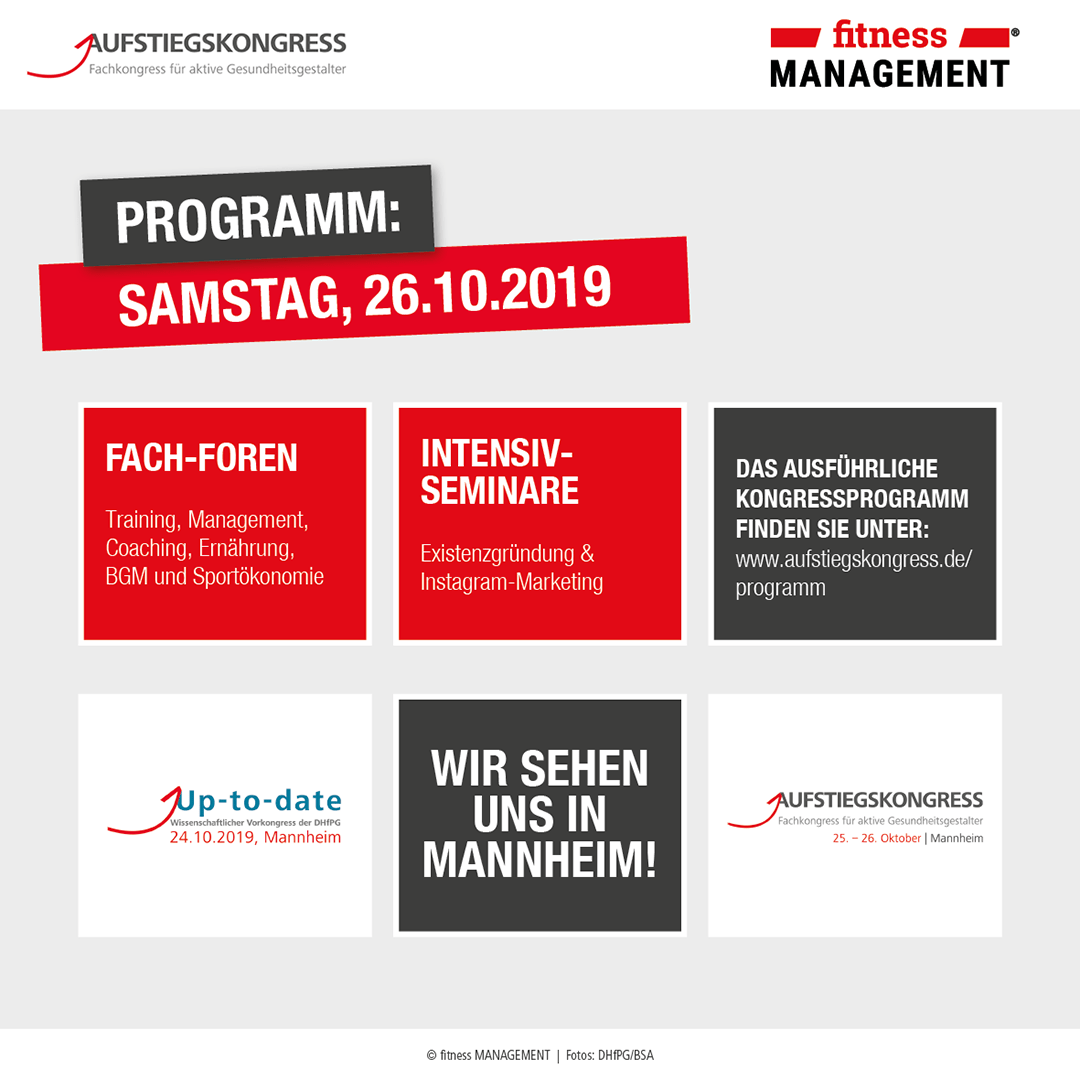 Das Programm beim Aufstiegskongress 2019 am Samstag.