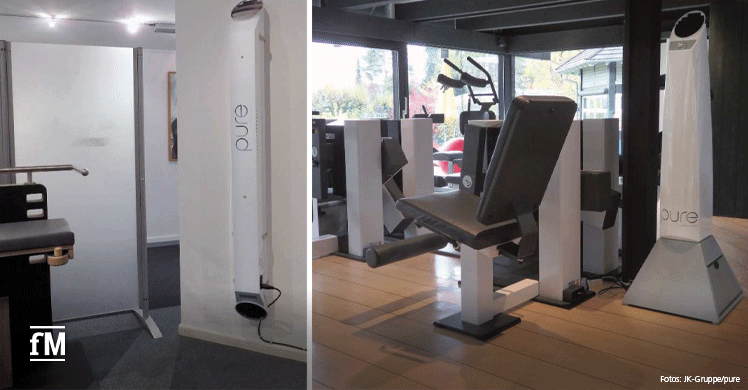 Luftreinigung im Tutzinger Fitness- und Gesundheitsclub Life Competence mit UVC-Luftentkeimungsmodulen (pure) von JK-International