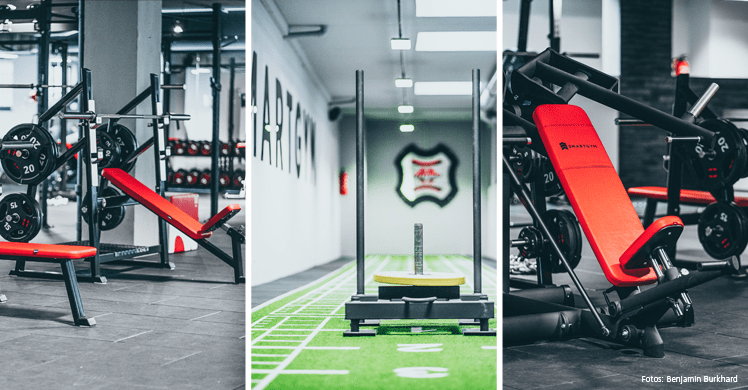 Impressionen aus dem Kraftbereich und Sled-System Area des SMARTGYM Heilbronn