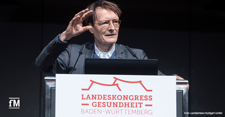 Fachmesse-Doppel MEDIZIN/TheraPro in Stuttgart: Prof. Dr. med. Karl Lauterbach, Mitglied des Bundestags (MdB), hielt die Key Note beim 5. Landeskongress Gesundheit