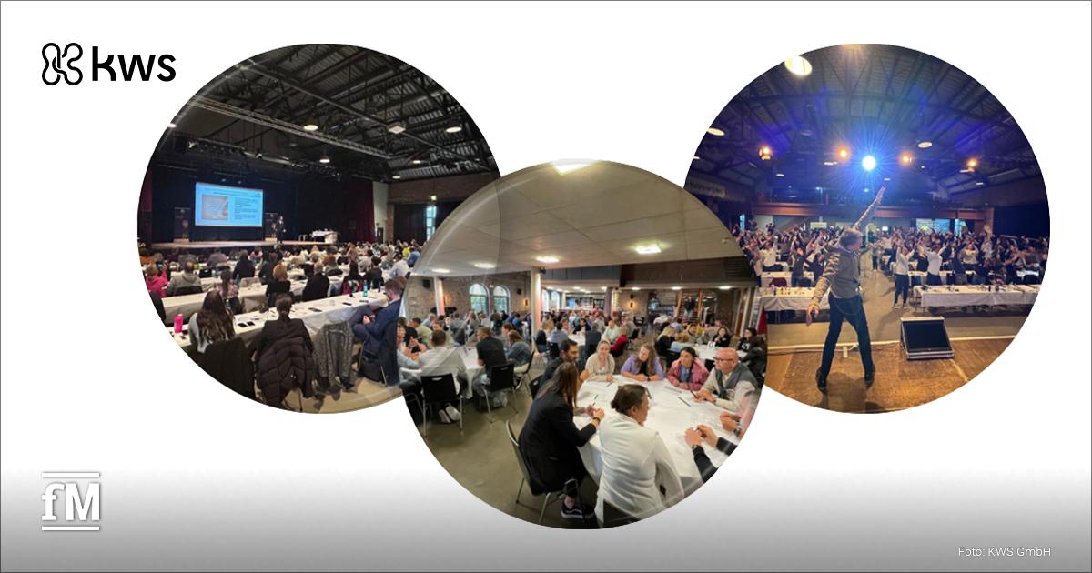 Drei Veranstaltungsfotos mit vielen Teilnehmenden bei Vorträgen, Workshops und Networking an Tischen, Bühne mit Präsentation und Referent.