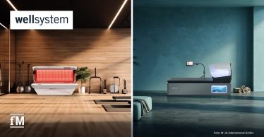 wellsystem RedWave und wellsystem Hydrojet in modernen Entspannungsräumen eines Fitness- oder Wellnessstudios