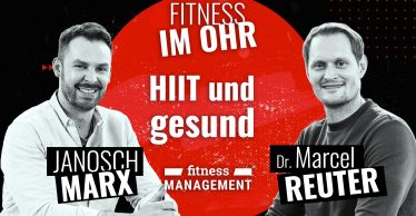 Grafik zu dem Podcast Fitness im Ohr mit Janosch Marx und Dr. Marcel Reuter zum Thema „HIIT und gesund“